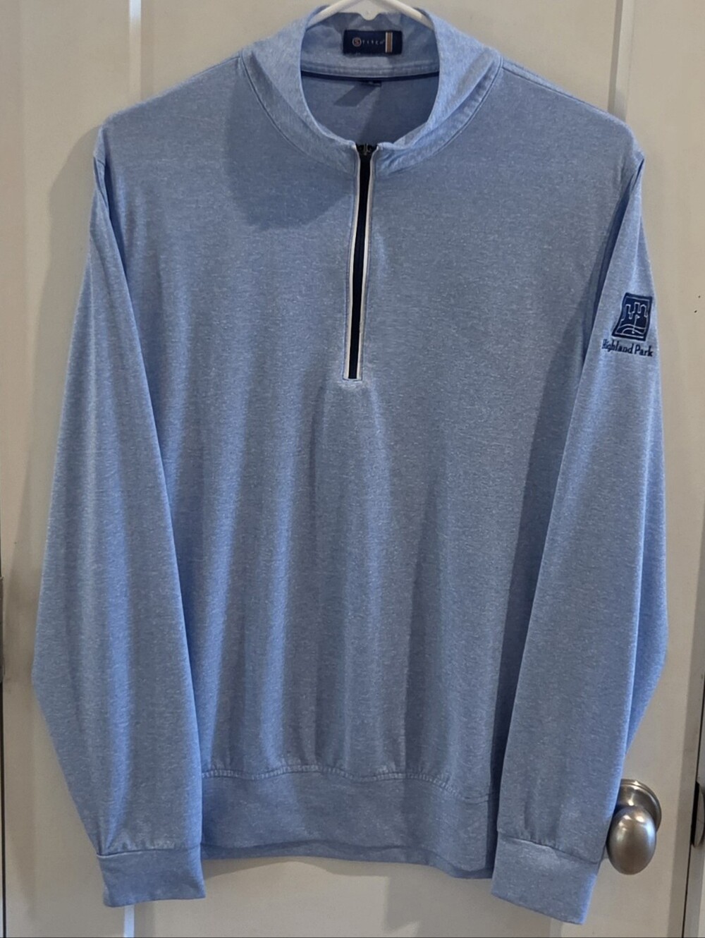 Stitch 1/4 Zip Performance Golf Pullover - Light Blue Size Medium- Highland Park